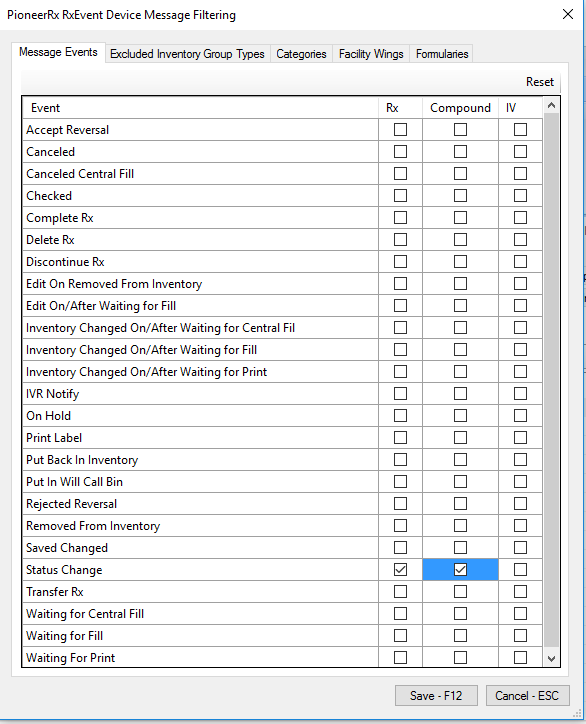 Event Filtering User Interface